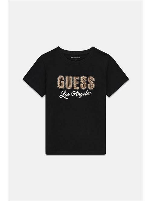 T-shirt con logo stampato GUESS | W6YI30K4349/JBLK